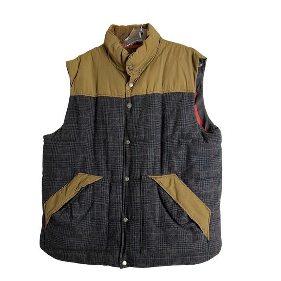 L.O.G.G by H&M Mens Gary & Beige Puffer Vest Size XL Wool Blend - Picture 1 of 7